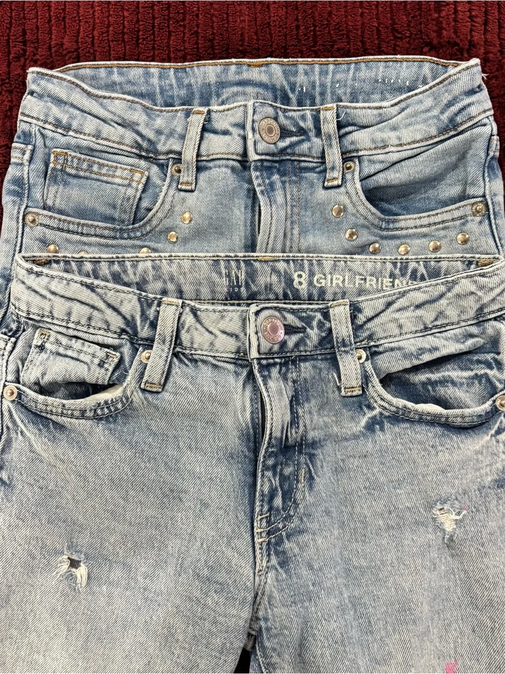 GAP Light Blue Flare & Distressed Wide Leg Jeans Duo